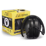 Pro For Sho 34dB NRR Noise Reduction Earmuffs - Lightweight Design - Standard Size Black