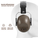 Pro For Sho 34dB NRR Noise Reduction Earmuffs - Lightweight Design - Standard Size Coyote Brown