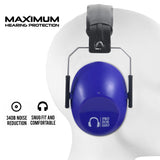 Pro For Sho 34dB NRR Noise Reduction Earmuffs - Lightweight Design - Standard Size Dazzling Blue