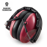 Pro For Sho 34dB NRR Noise Reduction Earmuffs - Lightweight Design - Standard Size Poppy Red