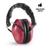 Pro For Sho 34dB NRR Noise Reduction Earmuffs - Lightweight Design - Standard Size Poppy Red