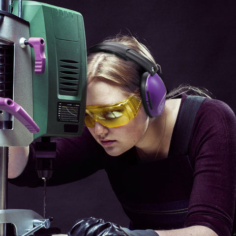 Noise Reducing Headphone NRR 31DB Sound Insulation Hearing Comfortable Foldable Ear Muff For Travel And Sports, Purple